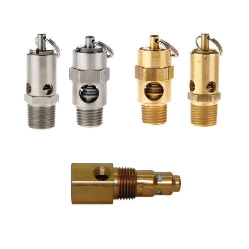 Topring ASME Air Safety Pressure Relief Valves: S09 AIR TANK AND COMPRESSOR CHECK VALVES, available in thread sizes 1 in 1/2 inch 1/4" 3/4" (M) NPT thread in brass and stainless steel