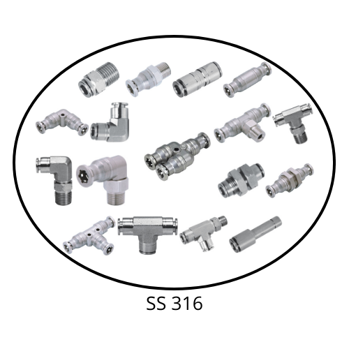 Topring Stainless Steel SS 316 Pneumatic Push-to-Connect Fittings S43 series Topfit