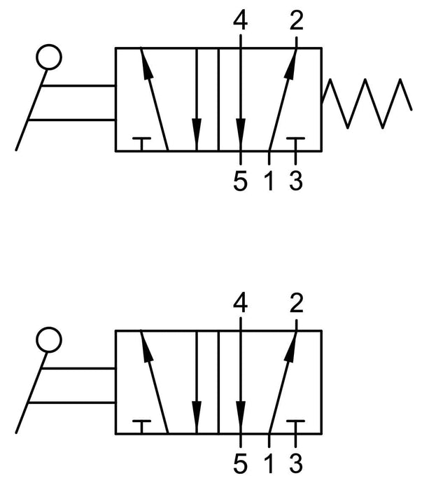 AIGNEP 01V Series Valves 01VL050003N AIGNEP - 01V Series - Pneumatic Valve - 5/2 Lever/Detent 1/4" NPTF Ports