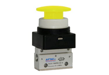 Airtac Pneumatic Components Airtac CM3PM-05: Manual Valve, 3 Way - CM3PM05Y