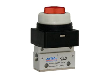 Airtac Pneumatic Components Airtac CM3PP-06: Manual Valve, 3 Way - CM3PP06RT