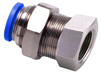 Airtac Pneumatic Components Airtac NPMF: Push to Connect Fitting, Bulkhead Connector - NPMF1/2-1/2 (BAG OF 10 pcs.)