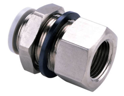 Airtac Pneumatic Components Airtac PMF: Push Lock Fitting, Bulkhead Connector - PMF1001 (BAG OF 10 pcs.)