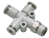 Airtac Pneumatic Components Airtac PZB: Push Lock Fitting, Threaded Cross - PZB601 (BAG OF 10 pcs.)