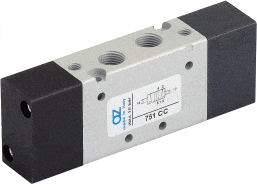 AZ PNEUMATICA Air Pilot Valves 05.006.4 (751 CC) : AZ Pneumatica 18 mm in-line  5/2 1/8" Dual pneumatic pilot