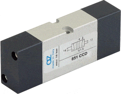 AZ PNEUMATICA Air Pilot Valves 05.079.4 (851 CCD) : AZ Pneumatica VDMA 18 mm 5/2 Dual pneumatic pilot, With differential