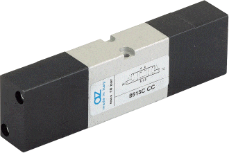 AZ PNEUMATICA Air Pilot Valves 05.151.4 (8513A CC) : AZ Pneumatica VDMA 18 mm 5/3 open centres, Dual pneumatic pilot