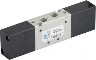 AZ PNEUMATICA Air Pilot Valves 05.152.4 (7513C CC) : AZ Pneumatica 18 mm in-line  5/3 1/8" Closed center, Dual pneumatic pilot