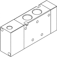 AZ PNEUMATICA Air Pilot Valves 09.001.4 (523 MC) : AZ Pneumatica 5/2 3/8" pneumatic pilot, Spring return