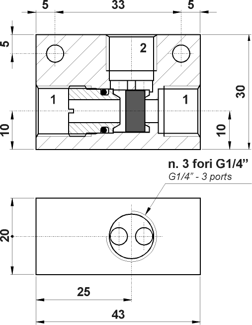 AZ PNEUMATICA Logic Valves 08.127.4 : AZ Pneumatica OR in-line  1/4"