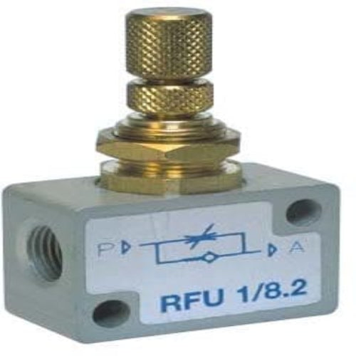 AZ PNEUMATICA Logic Valves 12.000.4-1/4 (RFU 1/8.3) : AZ Pneumatica uni-directional flow regulator 1/8", passaggio 3.2