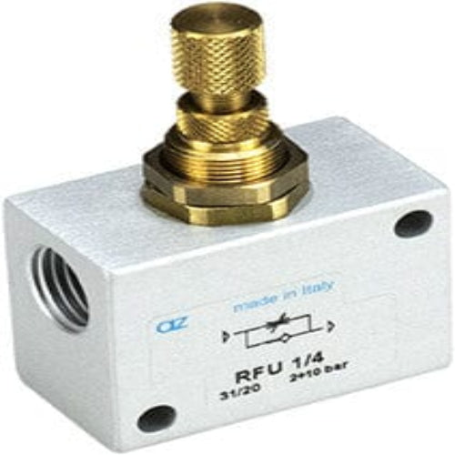AZ PNEUMATICA Logic Valves 12.001.4 (RFU 1/4) : AZ Pneumatica uni-directional flow regulator 1/4"