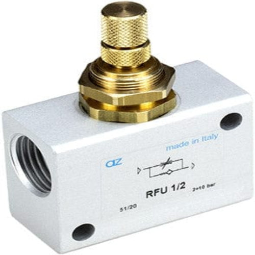 AZ PNEUMATICA Logic Valves 12.003.4 (RFU 1/2) : AZ Pneumatica uni-directional flow regulator 1/2"