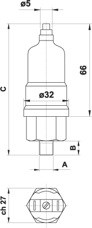 AZ PNEUMATICA Logic Valves 17.077.0 : AZ Pneumatica vacuum switch 1/4" NO With protective cap, by -0.2 a -0.9 bar