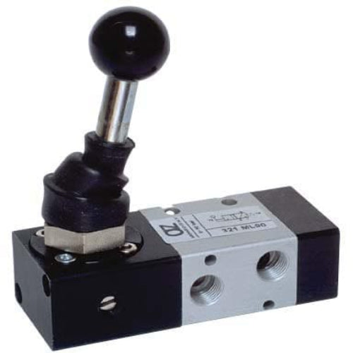 AZ PNEUMATICA Manual Valves 00.052.4 (321 ML90) : AZ Pneumatica 3/2 1/8" 90° lever , Spring return