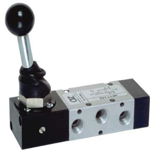 AZ PNEUMATICA Manual Valves 00.055.4 (521 LL90) : AZ Pneumatica 5/2 1/8" 90° lever , Bi-stable