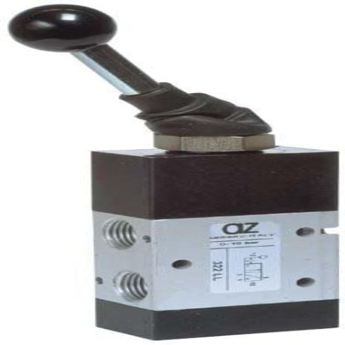 AZ PNEUMATICA Manual Valves 01.049.4 (322 LL) : AZ Pneumatica 3/2 1/4" Top-mounted lever, Bi-stable