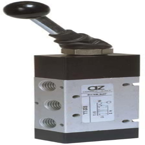AZ PNEUMATICA Manual Valves 01.050.4 (522 LL) : AZ Pneumatica 5/2 1/4" Top-mounted lever, Bi-stable