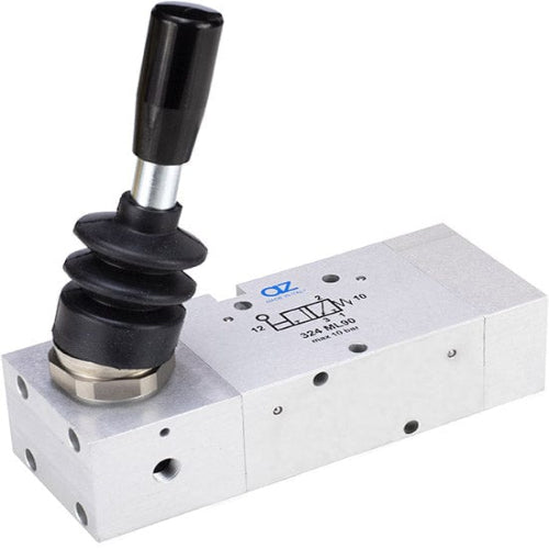 AZ PNEUMATICA Manual Valves 02.059.4 (324 ML90) : AZ Pneumatica 3/2 1/2" 90° lever , Spring return