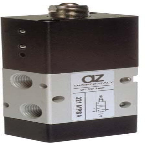 AZ PNEUMATICA Micro and Mechanical Valves 00.080.4 (321 MPSA) : AZ Pneumatica 3/2 1/8" NO servo-piloted tappet, Spring return