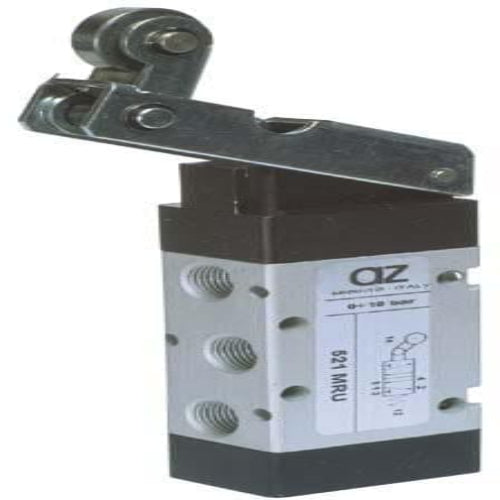 AZ PNEUMATICA Micro and Mechanical Valves 00.085.4 (521 MRU) : AZ Pneumatica 5/2 1/8" uni-directional lever, Spring return