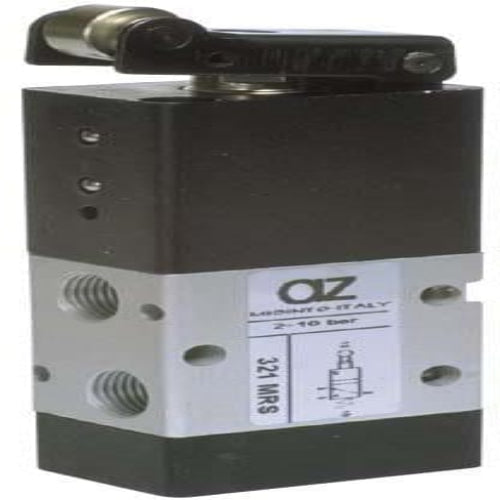 AZ PNEUMATICA Micro and Mechanical Valves 00.086.4 (321 MRS) : AZ Pneumatica 3/2 1/8" NC roller lever servo-piloted , Spring return