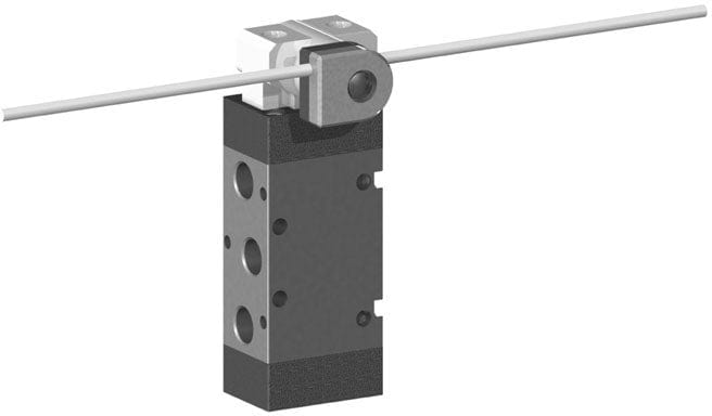 AZ PNEUMATICA Micro and Mechanical Valves 00.282.4/G71 (521 MYN71) : AZ Pneumatica mechanically actuated valve  5/2 1/8" Adjustable rod ø3 INOX, Spring return