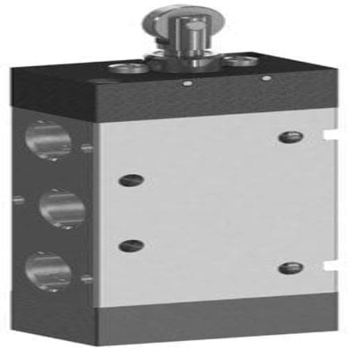 AZ PNEUMATICA Micro and Mechanical Valves 01.197.4/G12 (522 MYR12) : AZ Pneumatica mechanically actuated valve  5/2 1/4" push button With roller bearing, Spring return