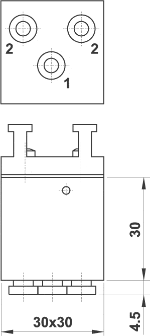 AZ PNEUMATICA Micro and Mechanical Valves 08.028.4 (504 MB CU US) : AZ Pneumatica 5/2, push-in fitting for tubing ø4, actuator adaptor for panel mounting, single valve body, Bottom P