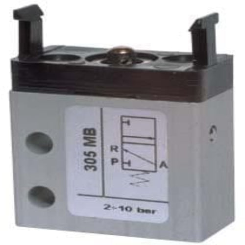 AZ PNEUMATICA Micro and Mechanical Valves 08.041.4 (305 MB) : AZ Pneumatica 3/2 NC, threaded ports M5, actuator adaptor for panel mounting