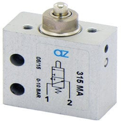 AZ PNEUMATICA Micro and Mechanical Valves 08.045.4 (315 MA) : AZ Pneumatica 3/2 NO, threaded ports M5, push button