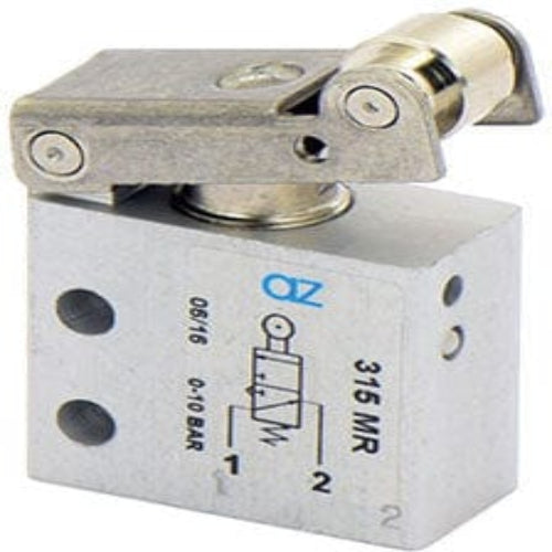 AZ PNEUMATICA Micro and Mechanical Valves 08.047.4 (315 MR) : AZ Pneumatica 3/2 NO, threaded ports M5, roller lever