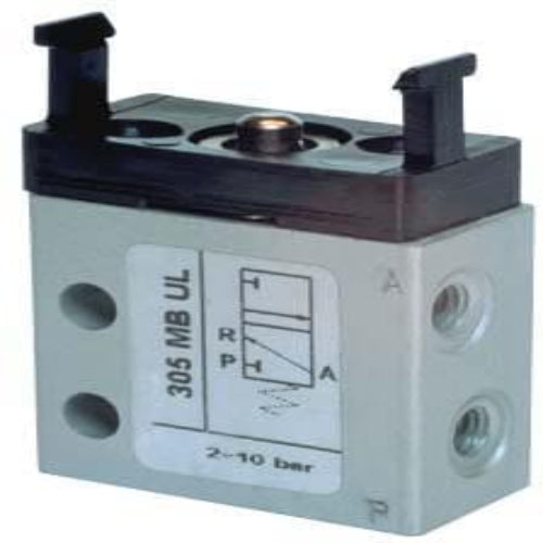 AZ PNEUMATICA Micro and Mechanical Valves 08.056.4 (305 MB UL) : AZ Pneumatica 3/2 NC, threaded ports M5 (ports on the side), actuator adaptor for panel mounting