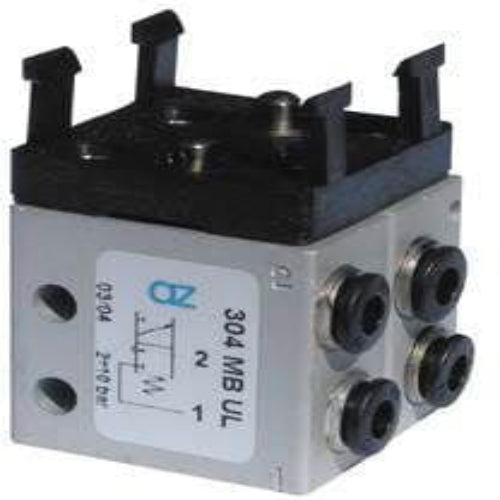 AZ PNEUMATICA Micro and Mechanical Valves 08.065.4 (504 MB UL) : AZ Pneumatica 5/2, push-in fitting for tubing ø4 (ports on the side), actuator adaptor for panel mounting