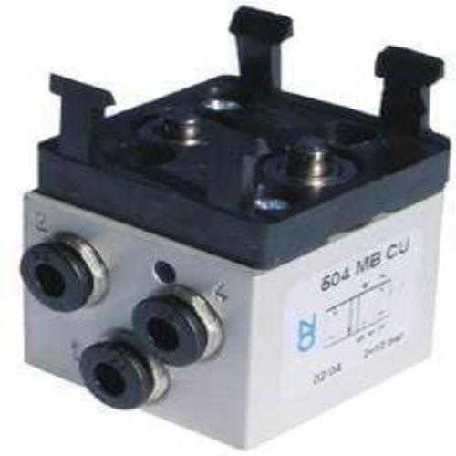 AZ PNEUMATICA Micro and Mechanical Valves 08.087.4 (504 MB CU) : AZ Pneumatica 5/2, push-in fitting for tubing ø4, actuator adaptor for panel mounting, single valve body