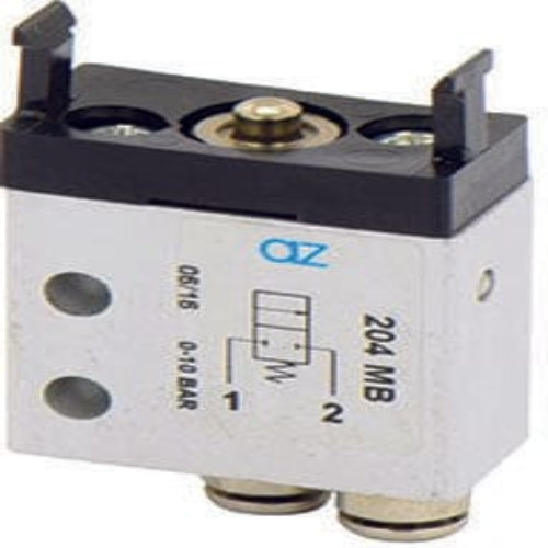 AZ PNEUMATICA Micro and Mechanical Valves 08.105.4 (204 MB) : AZ Pneumatica 2/2 NC, push-in fitting for tubing ø4, actuator adaptor for panel mounting