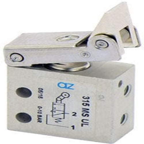 AZ PNEUMATICA Micro and Mechanical Valves 08.152.4 (315 MS UL) : AZ Pneumatica 3/2 NO, threaded ports M5 (ports on the side), uni-directional lever