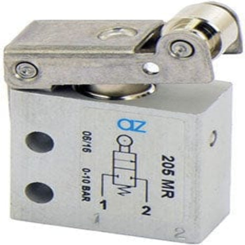 AZ PNEUMATICA Micro and Mechanical Valves 08.173.4 (205 MR) : AZ Pneumatica 2/2 NC, threaded ports M5, roller lever