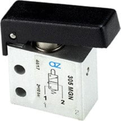 AZ PNEUMATICA Micro and Mechanical Valves 08.223.4 (305 MGN) : AZ Pneumatica 3/2 NC, threaded ports M5,pushbuttons Black