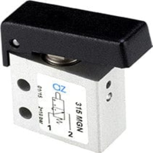 AZ PNEUMATICA Micro and Mechanical Valves 08.255.4 (315 MGN) : AZ Pneumatica 3/2 NO, threaded ports M5,pushbuttons Black