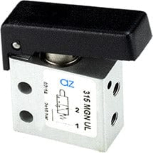 AZ PNEUMATICA Micro and Mechanical Valves 08.259.4 (315 MGN UL) : AZ Pneumatica 3/2 NO, threaded ports M5 (ports on the side),pushbuttons Black