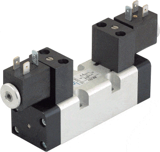 AZ Pneumatica Solenoid Valves 00.065.4 (152 EE AS): AZ Pneumatica ISO 1 5/2 Dual Solenoid Pilot with separate air supply, Without Coil