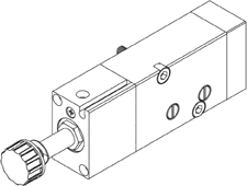 AZ Pneumatica Solenoid Valves 01.217.3 (582S ME): AZ Pneumatica 5/2 1/4" NAMUR Solenoid Pilot - Spring return , With sensor port