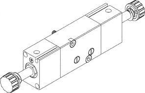 AZ Pneumatica Solenoid Valves 01.218.3 (582S EE): AZ Pneumatica 5/2 1/4" NAMUR Dual Solenoid Pilot, With sensor port