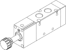 AZ Pneumatica Solenoid Valves 01.222.3 (522S ME): AZ Pneumatica 5/2 1/4" Solenoid Pilot - Spring return , With sensor port