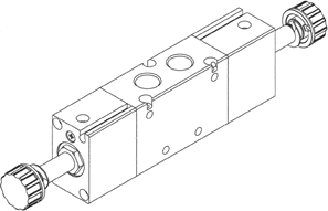 AZ Pneumatica Solenoid Valves 01.223.3 (522S EE): AZ Pneumatica 5/2 1/4" Dual Solenoid Pilot, With sensor port
