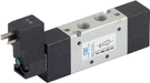 AZ Pneumatica Solenoid Valves 05.046.4 (751 ME AS 01): AZ Pneumatica 18 mm in-line  5/2 1/8" Solenoid Pilot 24V DC with separate air supply, Spring return
