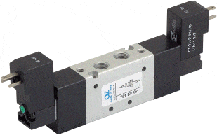 AZ Pneumatica Solenoid Valves 05.053.4 (751 EE 03): AZ Pneumatica 18 mm in-line  5/2 1/8" Dual Solenoid Pilot 110V 50/60Hz