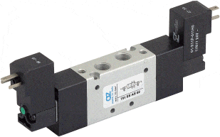 AZ Pneumatica Solenoid Valves 05.055.4 (751 EE AS 00): AZ Pneumatica 18 mm in-line  5/2 1/8" Dual Solenoid Pilot 12V DC with separate air supply