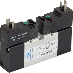 AZ Pneumatica Solenoid Valves 05.083.4 (851 EE 03): AZ Pneumatica VDMA 18 mm 5/2 Dual Solenoid Pilot 110V 50/60Hz